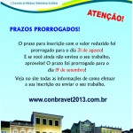 CONBRAVET 2013 - PROMOÇÃO E PRAZOS SÃO PRORROGADOS