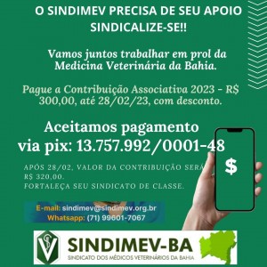 Contribuição Sindical 2023 - pagto PIX